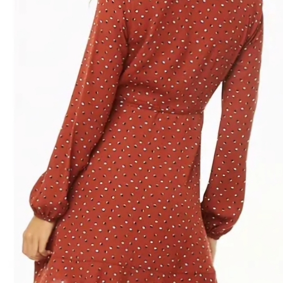 NEW! MINI RUST WRAP DRESS - Picture 3 of 7